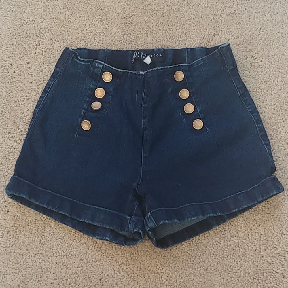 High-waisted denim shorts